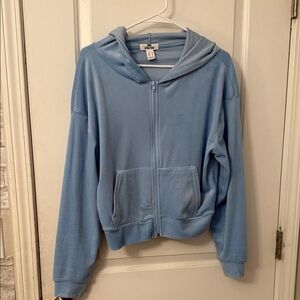 Light Blue Zip-Up Hoodie
